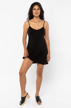 TN100GD - Tencel Mini Slip Dress -Builtd Store TN100GD Black7