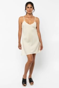 TN100GD - Tencel Mini Slip Dress -Builtd Store TN100GD Creme8