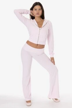 VLR310GD - Garment Dye Velour Mid-Length Zip-Up Hoodie -Builtd Store VLR CRADLEPINK 2