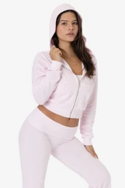 VLR310GD - Garment Dye Velour Mid-Length Zip-Up Hoodie -Builtd Store VLR310 CRADLEPINK 1