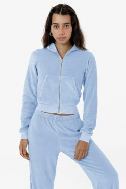 VLR310GD - Garment Dye Velour Mid-Length Zip-Up Hoodie -Builtd Store VLR310GD FROST 1