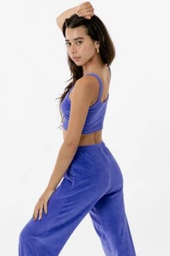 VLR316GD - Garment Dye Velour Spaghetti Crop Tank -Builtd Store VLR316GD PARMAVIOLET 2 s