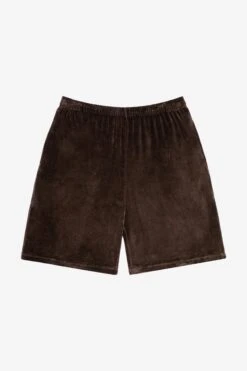 VLR442GD - Garment Dye Velour Mid-Length Wide Short -Builtd Store VLR442 DARKCHOCOLATE