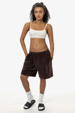 VLR442GD - Garment Dye Velour Mid-Length Wide Short -Builtd Store VLR442 FB 3XX