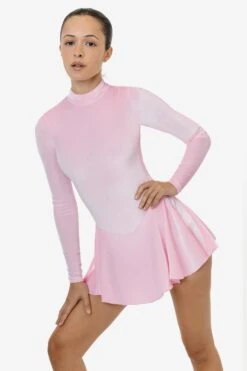VVT410 - Velvet Long Sleeve Mockneck Skirted Leotard -Builtd Store VVT410 BABYPINK1f