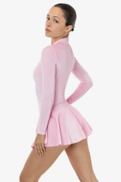VVT410 - Velvet Long Sleeve Mockneck Skirted Leotard -Builtd Store VVT410 BABYPINK2f