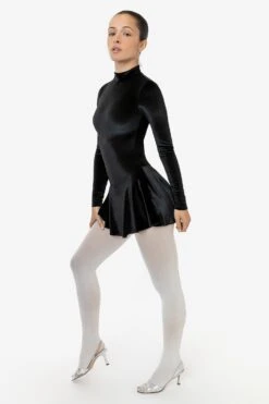 VVT410 - Velvet Long Sleeve Mockneck Skirted Leotard -Builtd Store VVT410 F5f