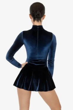 VVT410 - Velvet Long Sleeve Mockneck Skirted Leotard -Builtd Store VVT410 NAVY2f