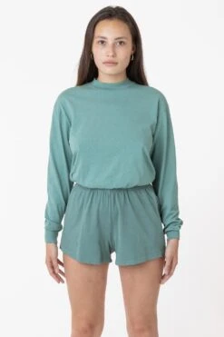 1214GD - Heavy Jersey Garment Dye Short Shorts -Builtd Store atlanticgreen rurika e