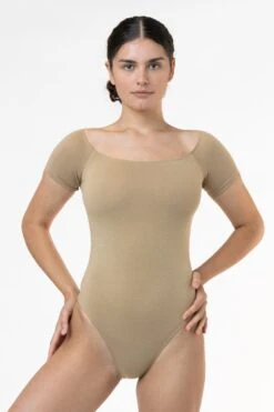 B121CF - Off Shoulder Bodysuit -Builtd Store b121CF hazelnut