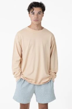 1807GD Mix - 6.5oz Long Sleeve Garment Dye Crew Neck T-Shirt -Builtd Store beige denny 93d298d6 6c1d 4c2b bec9 b11fca315c8c