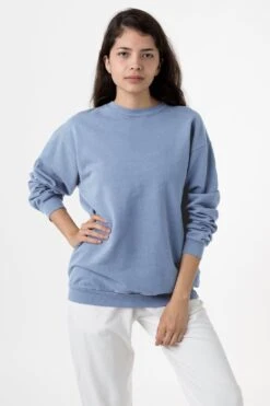 MWT07GD Unisex - Long Sleeve Garment Dye French Terry Pullover -Builtd Store bianca clblue shift 3 t