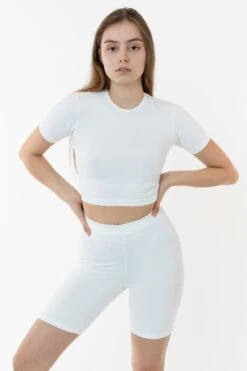 83078GD - Garment Dye Short Sleeve Crop Top 36 83078GD - Garment Dye Short Sleeve Crop Top -Builtd Store bikewhite2