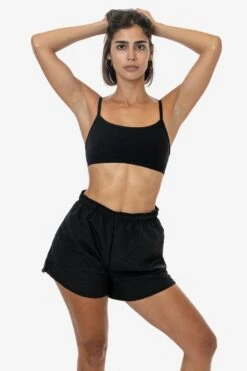 RNF314 - Women's Nylon Track Shorts -Builtd Store black1 5ae51567 f0a2 4bb6 902c 07f78077b66e