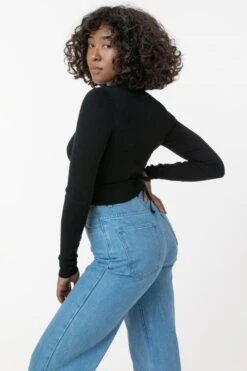 3373GD - Heavy 2x1 Rib Wrap Top -Builtd Store black1 c8bb41f9 0327 48fb baa8 0942d337f187