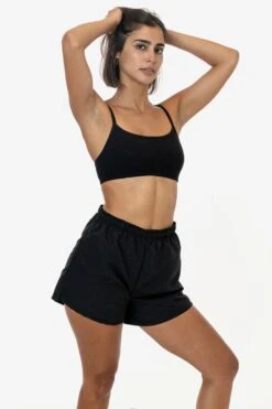 RNF314 - Women's Nylon Track Shorts -Builtd Store black2 fa806a48 729b 4349 a900 063cdb35a1b3