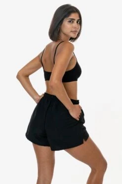 RNF314 - Women's Nylon Track Shorts -Builtd Store black3 00754e78 7948 4f2e a3d3 908a09c9f18d