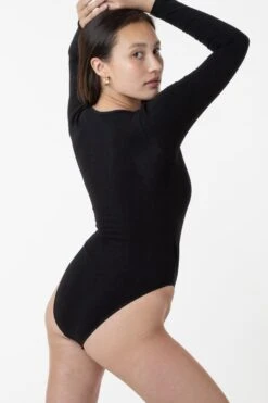 B128CF - Long Sleeve Crossfront Bodysuit -Builtd Store black5