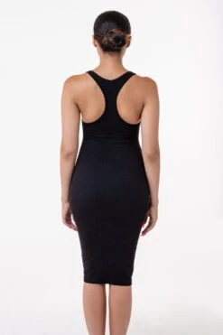 3386GD - Heavy 2x1 Rib Racerback Dress -Builtd Store black crop 3