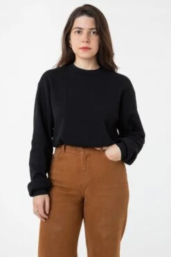 TX407GD Unisex - Long Sleeve Heavy Thermal Crew Neck -Builtd Store black fixSTEPH