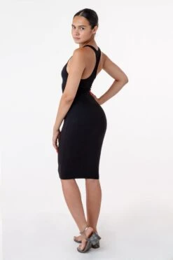 3386GD - Heavy 2x1 Rib Racerback Dress -Builtd Store black full 1
