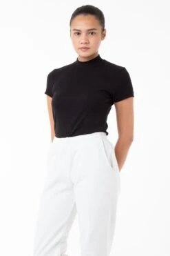 R4309 - Mockneck Cap Sleeve Baby Tee 13 R4309 - Mockneck Cap Sleeve Baby Tee -Builtd Store black sweats 3