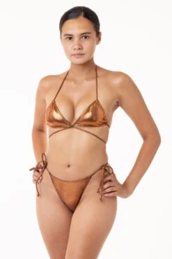 RMH3004 - Shiny Matrix String Bikini Bottom -Builtd Store bottom bronze 1