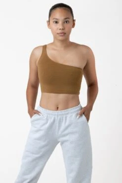 8389GD - Garment Dye One Shoulder Crop Top -Builtd Store brass jenny5