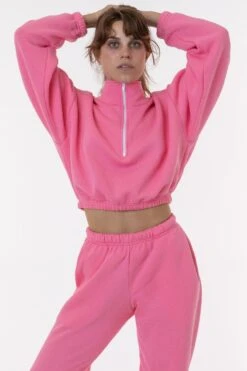 F396 - Flex Fleece Half Zip Cropped Pullover -Builtd Store bubblegum1 edcc459f c28d 4ca5 b7ab e948317b7b08