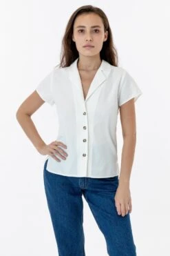 RCP345GD - Slim Fit Camp Collar Shirt 12 RCP345GD - Slim Fit Camp Collar Shirt -Builtd Store campwhite3 F