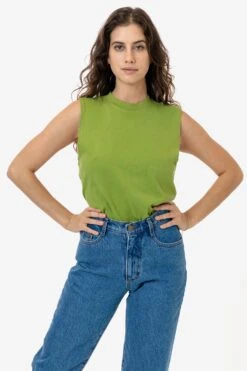 2865GD - Women's Garment Dye Muscle Tank -Builtd Store celery 1