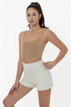 CF330 - Cotton Fleece High Waist Fitted Short 11 CF330 - Cotton Fleece High Waist Fitted Short -Builtd Store cf330 nat 2