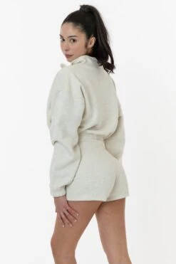 CF330 - Cotton Fleece High Waist Fitted Short 10 CF330 - Cotton Fleece High Waist Fitted Short -Builtd Store cf330 nat 3