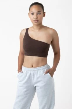 8389GD - Garment Dye One Shoulder Crop Top -Builtd Store chocolater jenny5