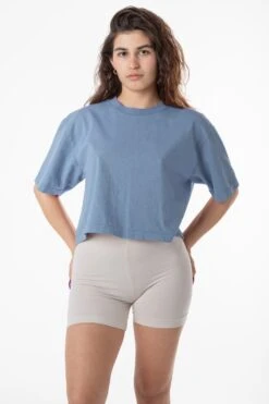 1820GD - Oversized Crop Tee -Builtd Store clearblue edie