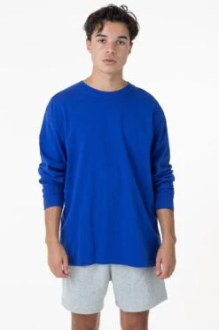 1807GD Mix - 6.5oz Long Sleeve Garment Dye Crew Neck T-Shirt -Builtd Store cobalt denny2 f74d4939 f51b 465c b252 14db36496b29