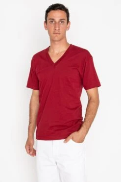 24056 Mix - Fine Jersey V-Neck T-Shirt -Builtd Store cranberry