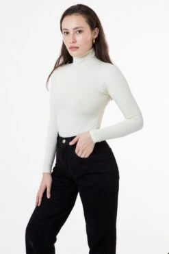8306GD - Cotton Spandex Garment Dye Turtleneck -Builtd Store creme1darker