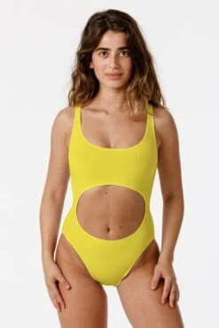 B106CF - Cutout Bodysuit 23 B106CF - Cutout Bodysuit -Builtd Store crop canary