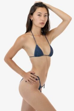 RNT3003P - Printed String Bikini Top -Builtd Store dark denim 1S