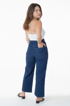 RDNW09 - High Waisted Wide Leg Denim Jean -Builtd Store darkwash ariel2