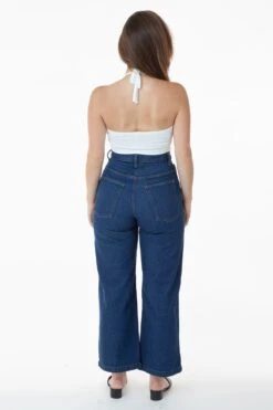 RDNW09 - High Waisted Wide Leg Denim Jean -Builtd Store darkwash ariel3