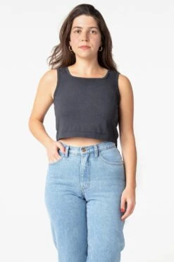 1822GD - Garment Dye Crop Tank -Builtd Store dblue1