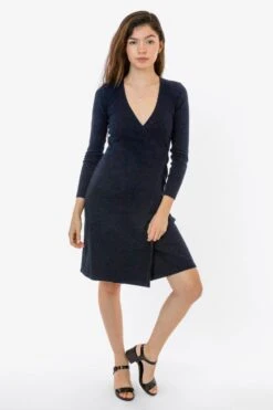 3388GD - 2x1 Heavy Rib Wrap Dress 10 3388GD - 2x1 Heavy Rib Wrap Dress -Builtd Store dress 2