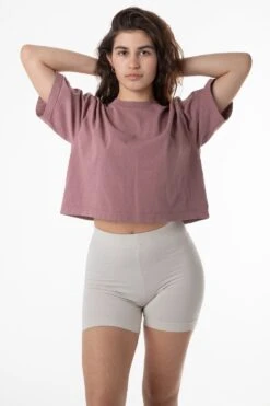 1820GD - Oversized Crop Tee -Builtd Store edie mauve