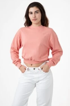 1804GD - Long Sleeve Garment Dye Cropped Mockneck -Builtd Store ediecoral