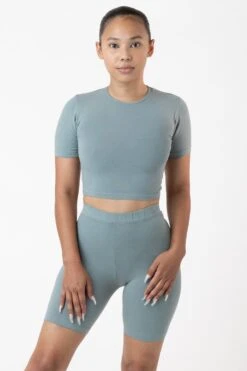 83078GD - Garment Dye Short Sleeve Crop Top 38 83078GD - Garment Dye Short Sleeve Crop Top -Builtd Store eucalyptus1