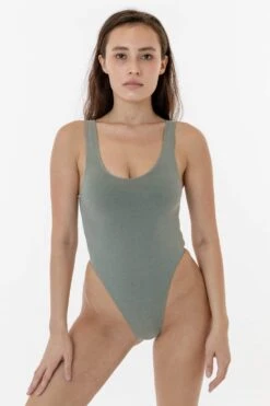 B310GD - Garment Dye Tank Thong Bodysuit -Builtd Store eucalyptus2 F