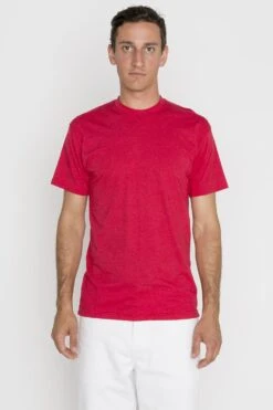 FF01 Unisex - Poly-Cotton Crew Neck T-Shirt -Builtd Store ff01 heather red