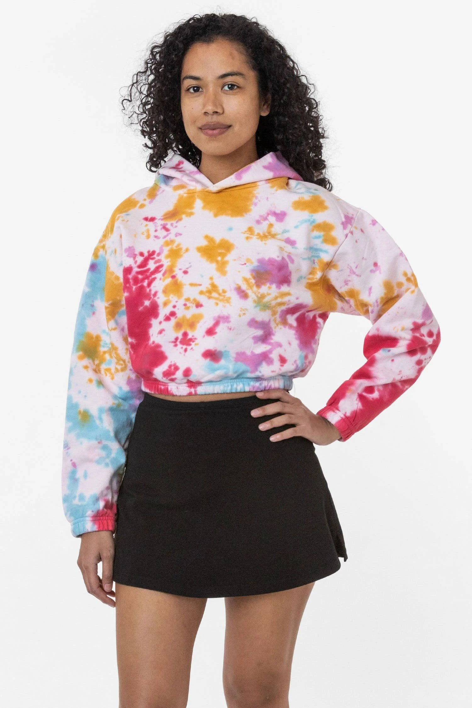 CF399TD - Tie Dye Cropped Pullover Hoodie 1 CF399TD - Tie Dye Cropped Pullover Hoodie